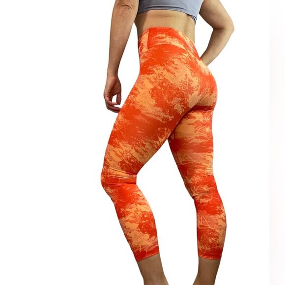 Gymshark Red and Orange Pattern High Waist Leggings Women’s Size Small - Picture 1 of 9